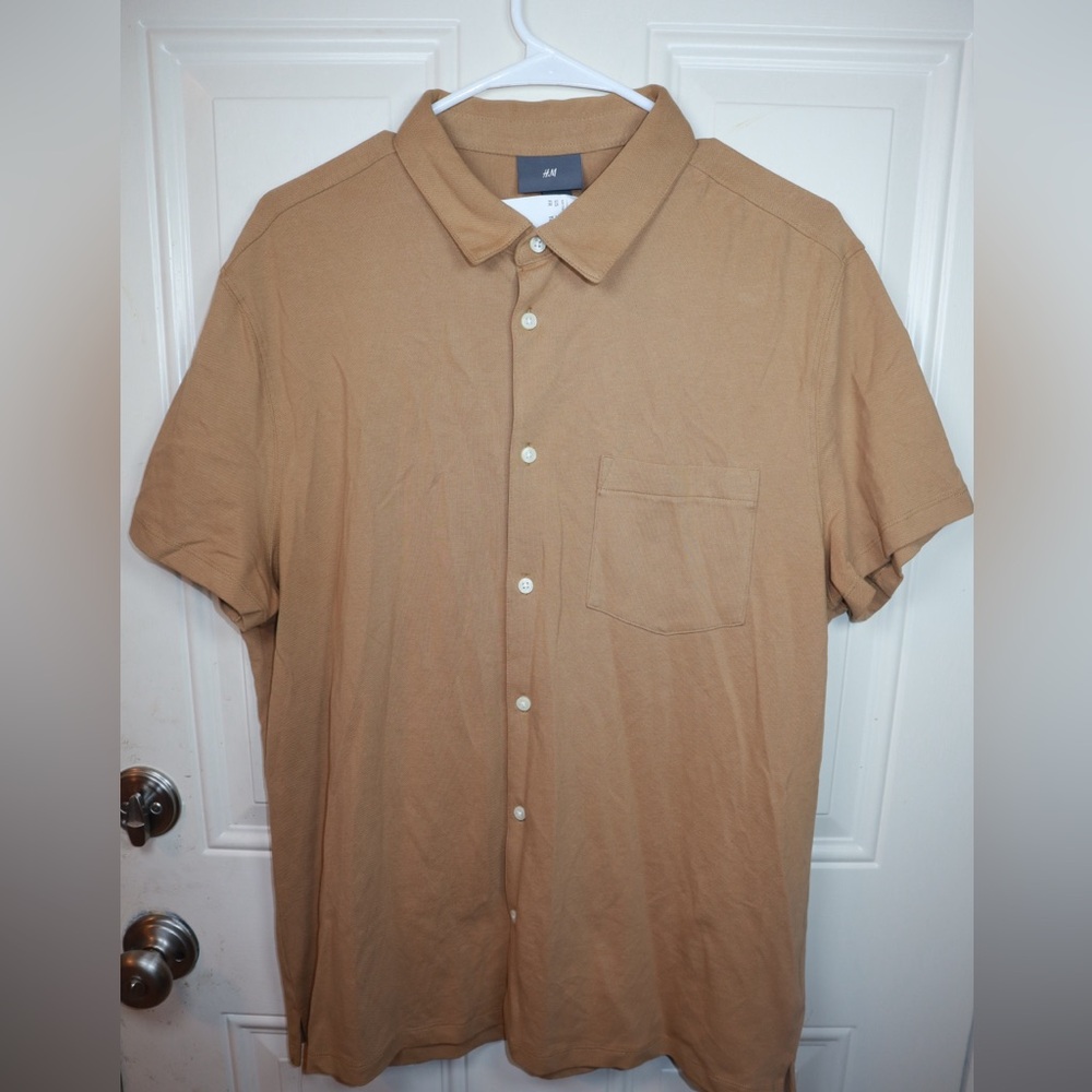 NWT H&M Muscle Fit Piqué Shirt SIZE XL